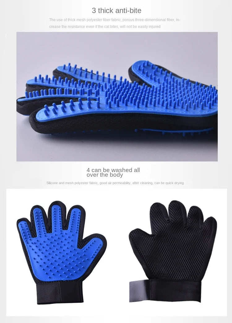 Pet Grooming Glove Brush for Cats and Dogs - 2-in-1 Hair Removal Glove With Massage and Hair Removal Functions Pet Dog Products
