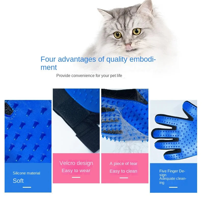 Pet Grooming Glove Brush for Cats and Dogs - 2-in-1 Hair Removal Glove With Massage and Hair Removal Functions Pet Dog Products