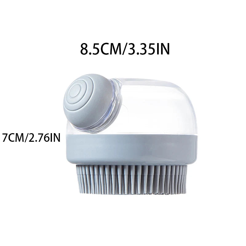 Dog Shower Brush Pet Dog Grooming Massage Bath Cleaning Brush with Shampoo Dispenser for Long Hair Dogs and Cats Shower