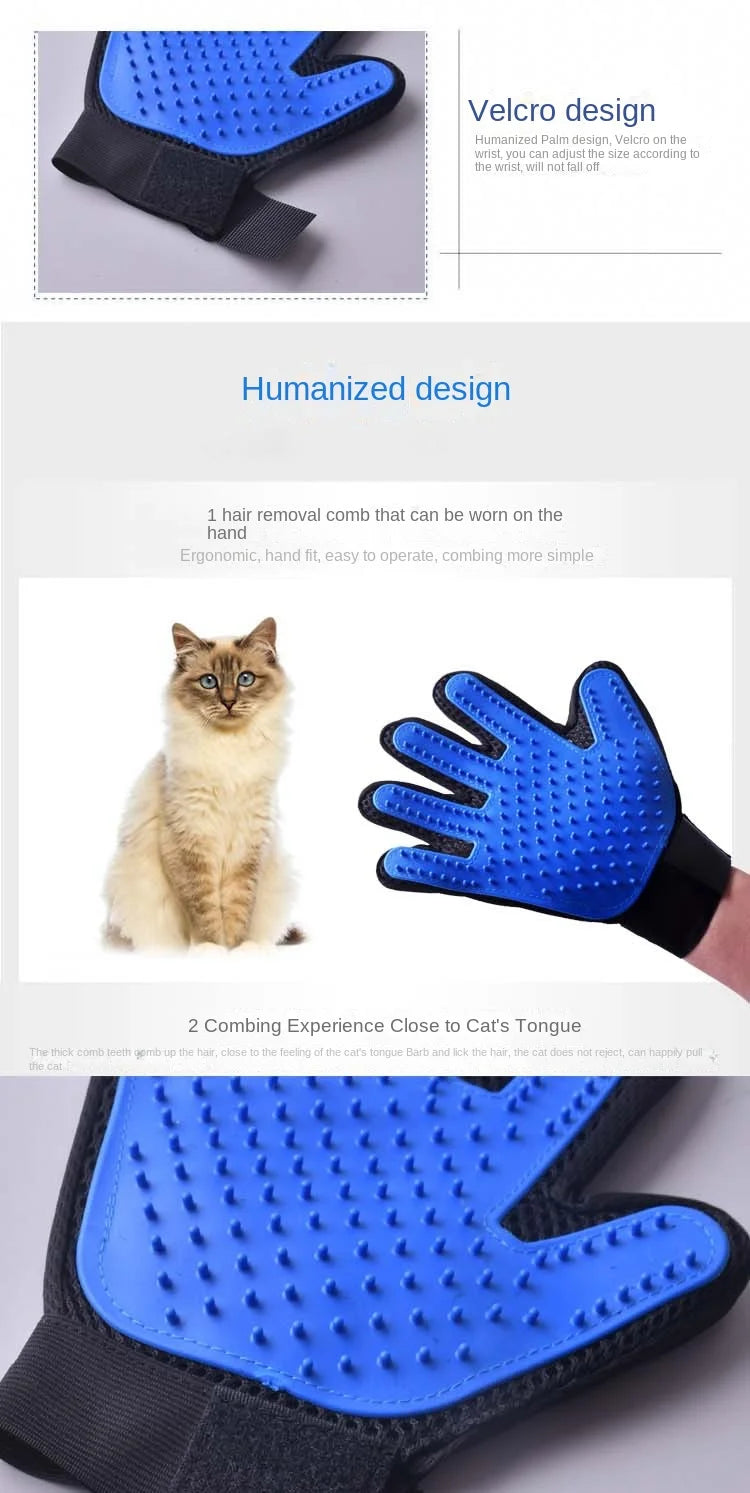 Pet Grooming Glove Brush for Cats and Dogs - 2-in-1 Hair Removal Glove With Massage and Hair Removal Functions Pet Dog Products