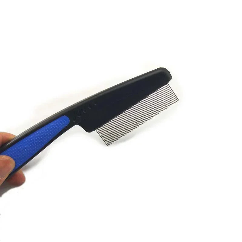 Dog Cat Grooming Comb - Teeth Shedding, Hair, Flea & Lice Removal, Stainless Steel, Deworming, Opening Knots