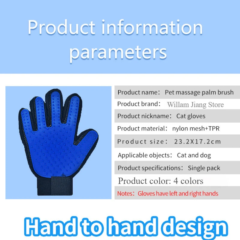 Pet Grooming Glove Brush for Cats and Dogs - 2-in-1 Hair Removal Glove With Massage and Hair Removal Functions Pet Dog Products