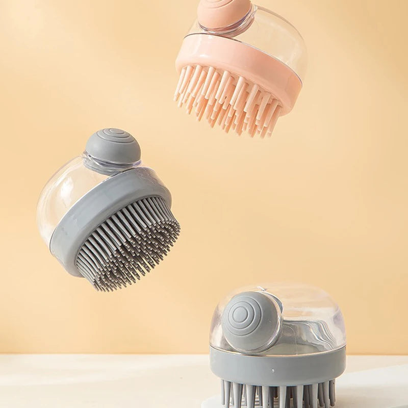 Dog Shower Brush Pet Dog Grooming Massage Bath Cleaning Brush with Shampoo Dispenser for Long Hair Dogs and Cats Shower