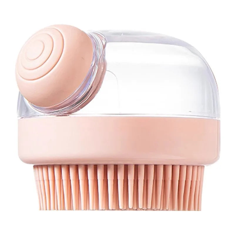 Dog Shower Brush Pet Dog Grooming Massage Bath Cleaning Brush with Shampoo Dispenser for Long Hair Dogs and Cats Shower
